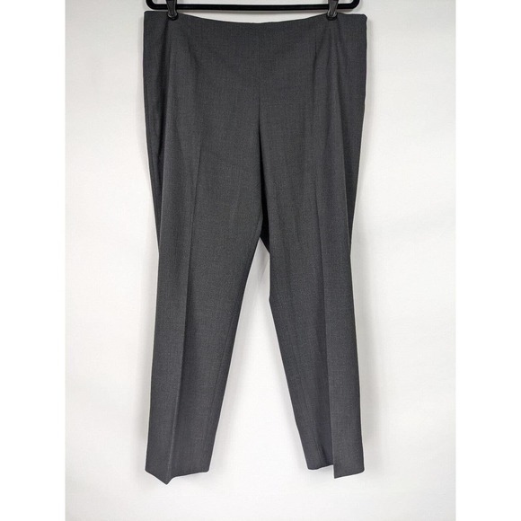 Calvin Klein Dress Pants Grey Gray 14 Flat Front Side Zip Tapered Leg Stretch - Picture 1 of 6